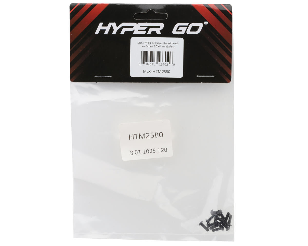 MJX HYPER GO Machined Button Head Hex Screws (12) (2.5x8mm)