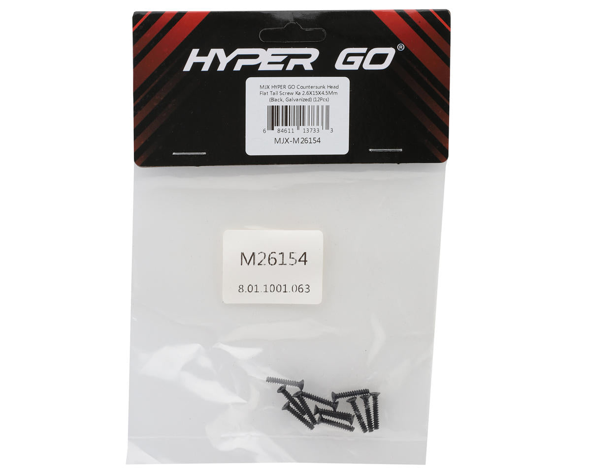 MJX HYPER GO 2.6x15mm Galvanized Flat Head Self-Tapping Philips Screw (12)