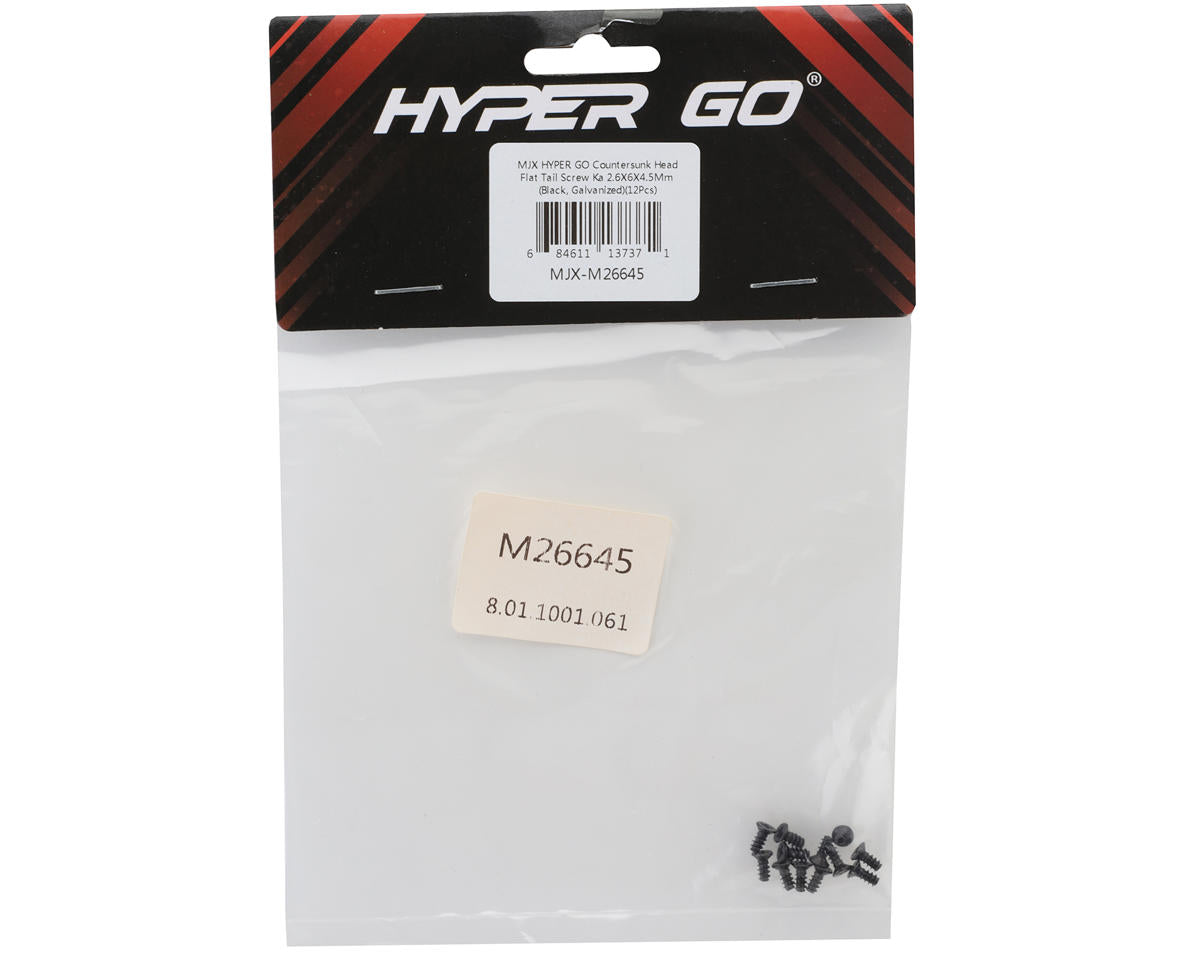 MJX HYPER GO 2.6x6mm Galvanized Flat Head Self-Tapping Philips Screw (12)