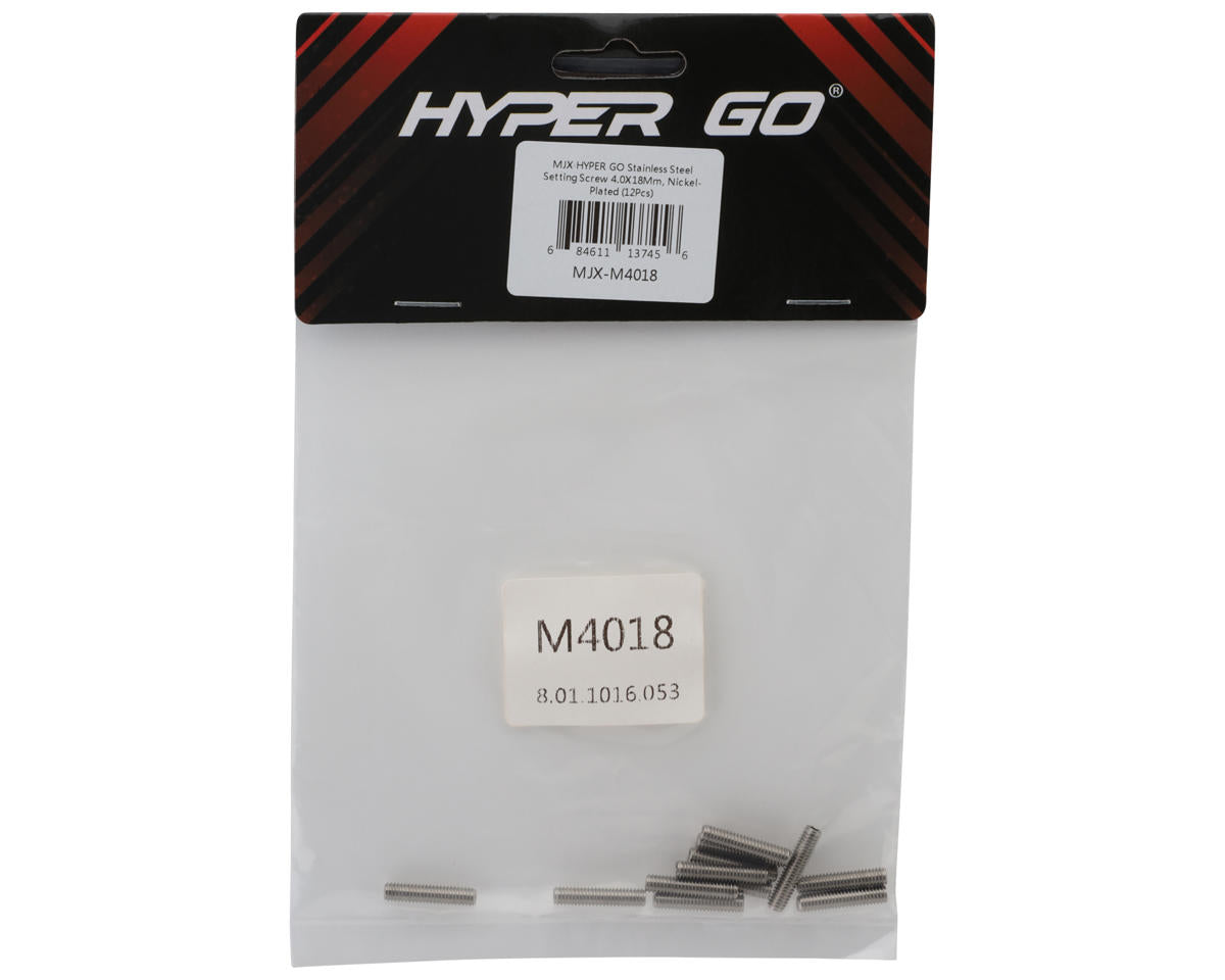 MJX HYPER GO 4x18mm Stainless Steel Set Screw (12)