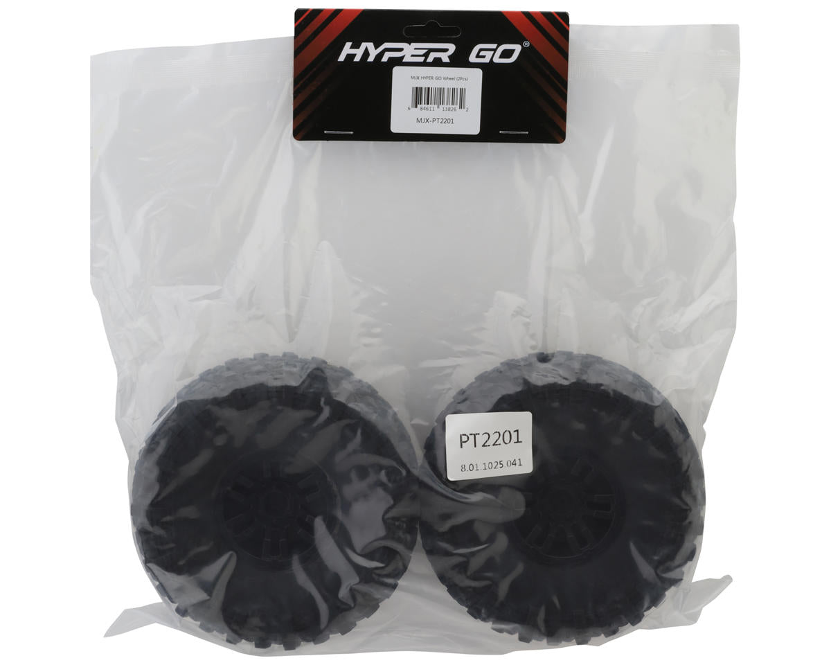 MJX HYPER GO All Rock 2.2" Pre-Mounted Rock Crawler Tires (Black) (2)