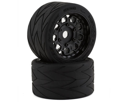 Method RC Velociter Belted Pre-Mount 1/7 On-Road Rear Tires (Black) (2)