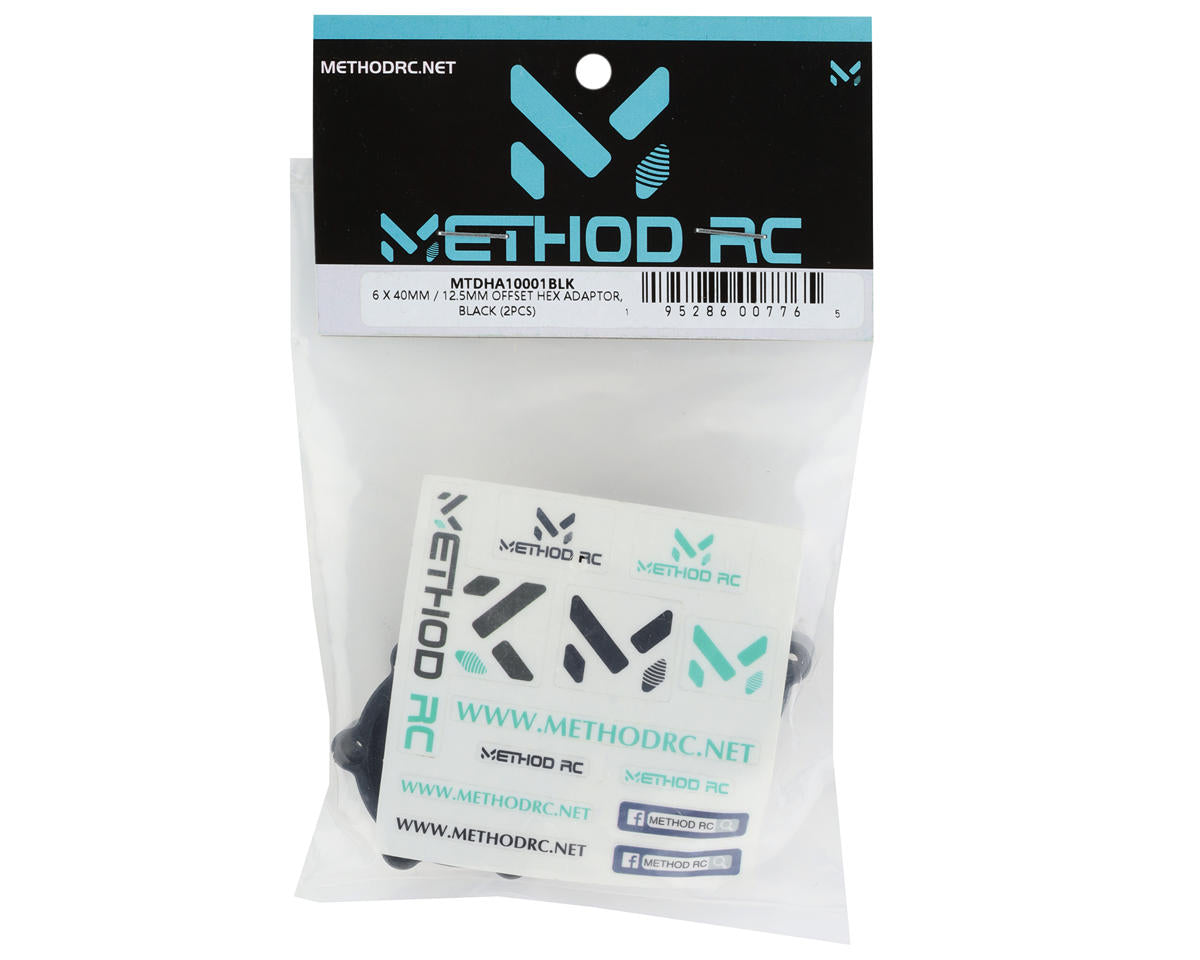 Method RC X-MAXX/XRT 6x40 24mm Hex Adaptor (Black) (2) (12.5mm Offset)