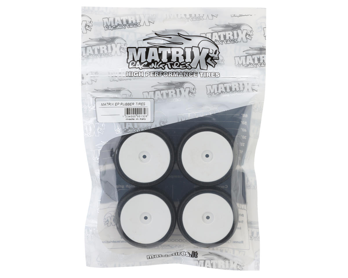 Matrix 1/10 Pre-Mounted On-Road Touring Tires (White) (4) (Asphalt) (32 Shore)