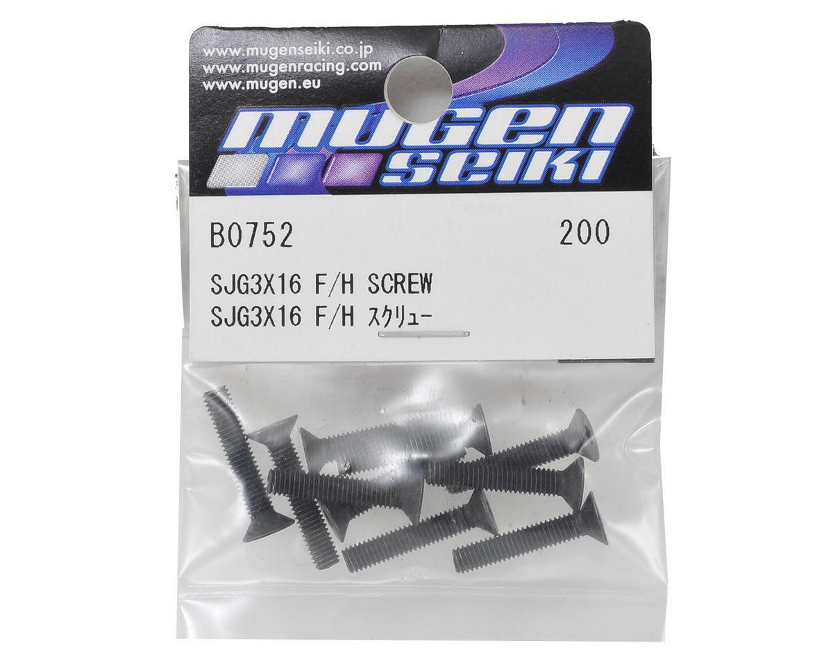 Mugen Seiki 3x16mm SJG Flat Head Hex Screw (10)
