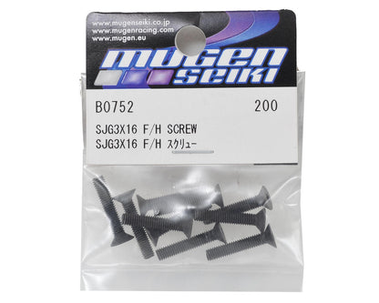 Mugen Seiki 3x16mm SJG Flat Head Hex Screw (10)