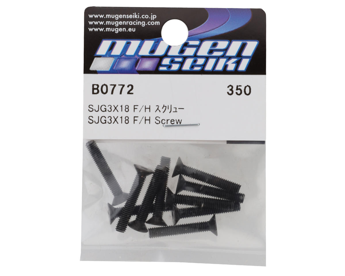 Mugen Seiki 3x18mm Flat Head Screws (10)