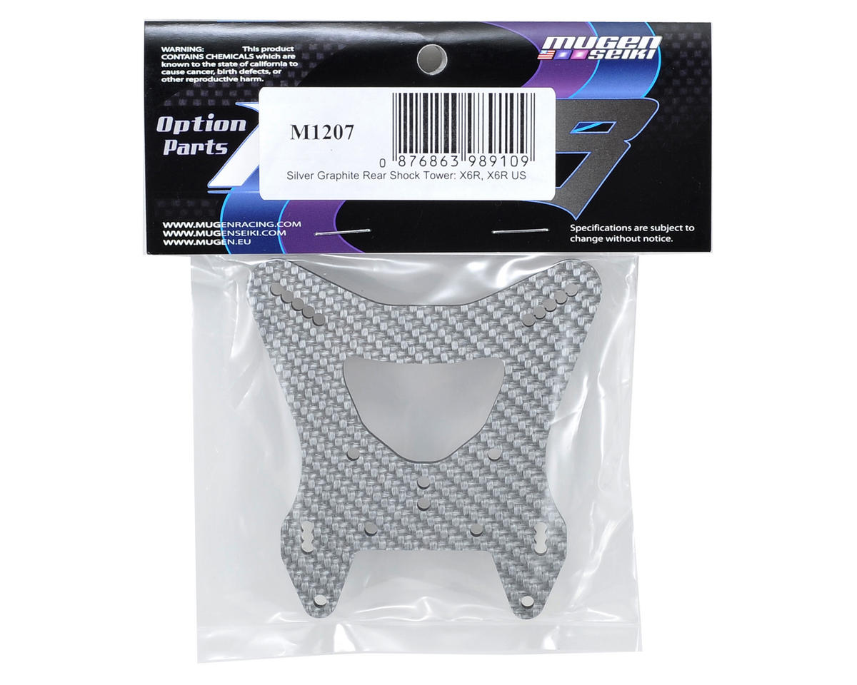 Mugen Seiki Graphite Rear Shock Tower (Silver) (X6R US)