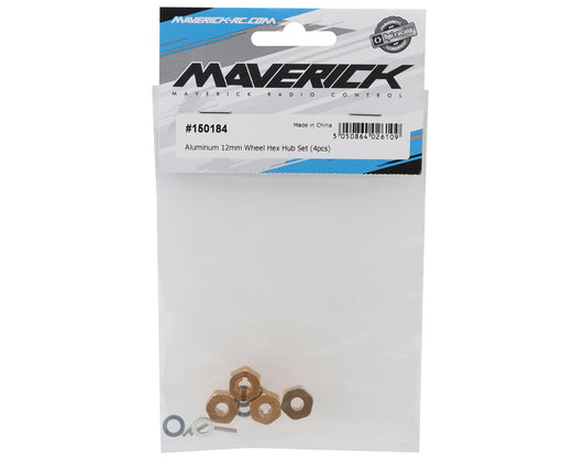 Maverick 12mm Aluminum Wheel Hex Hub Set (Gold) (4)