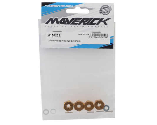 Maverick 14mm Aluminum Wheel Hex Hub Set (Gold) (4)