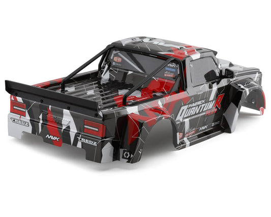 Maverick QuantumR Flux Pre-Painted 1/8 Race Truck Body (Black/Red)