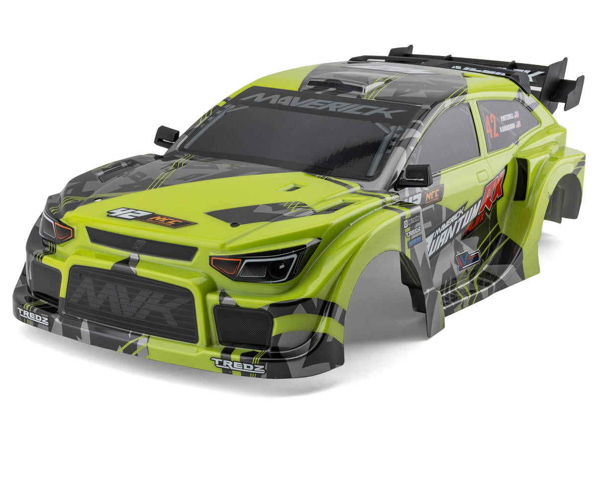 Maverick QuantumRX Flux 1/8 Rally Car Body (Fluoro Green)