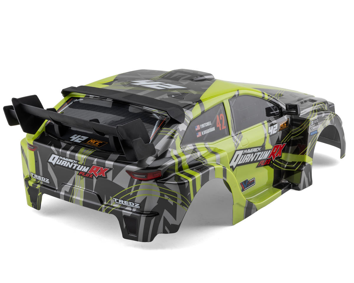 Maverick QuantumRX Flux 1/8 Rally Car Body (Fluoro Green)