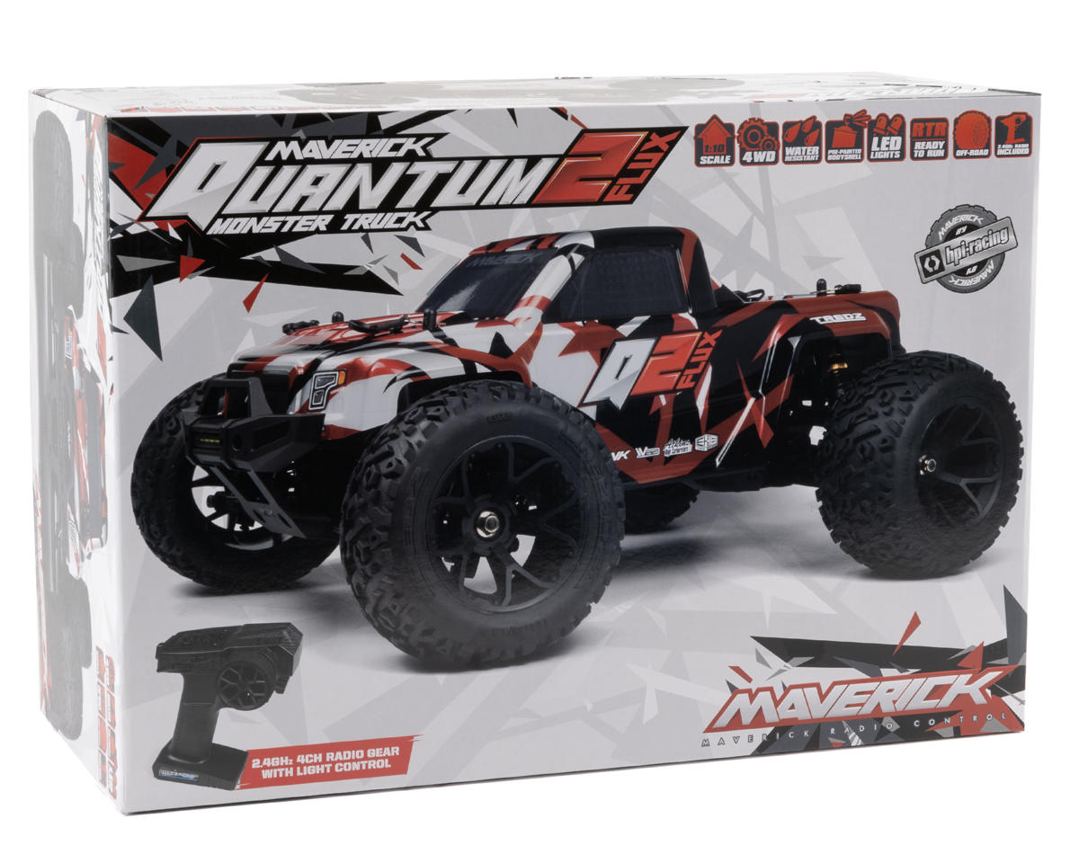 Maverick Quantum2 Flux Brushless 1/10 4WD RTR Electric Monster Truck (Red)