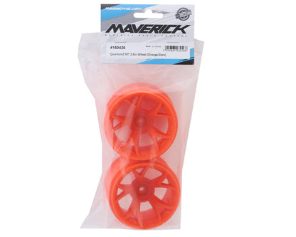 Maverick Quantum2 2.8in Monster Truck Wheels (Orange) (2) (14mm Hex)