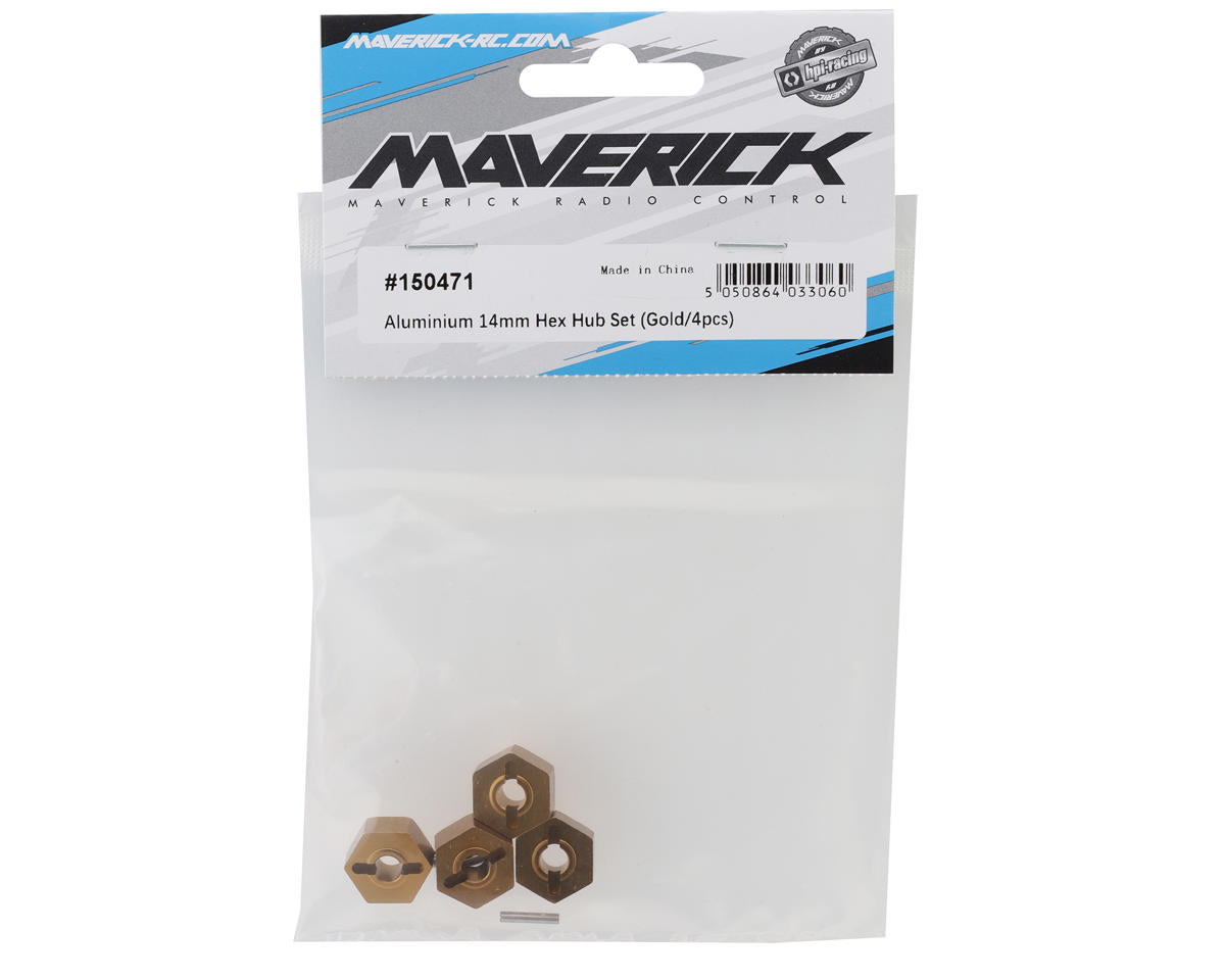 Maverick Aluminum 14mm Hex Hub Set (Gold) (4)