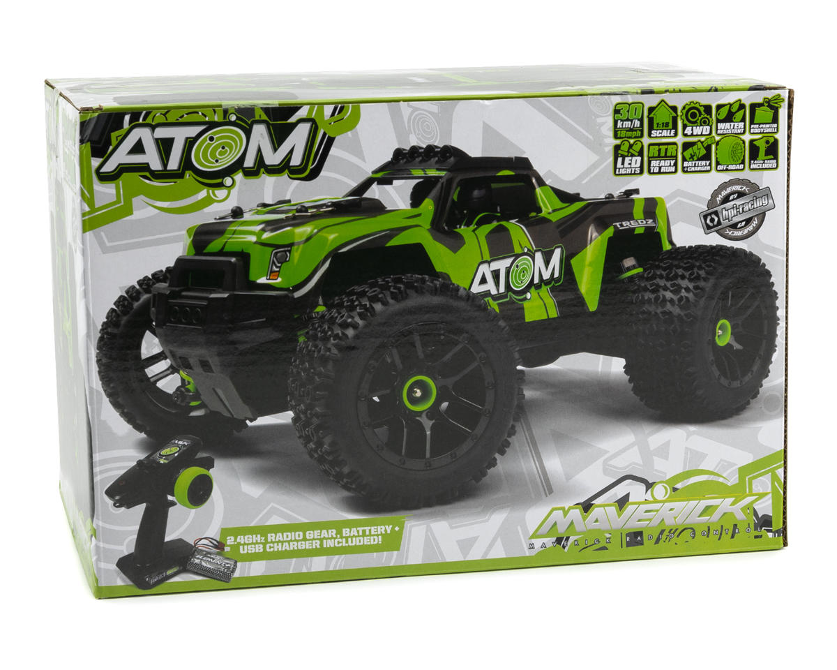 Maverick Atom AT1 1/18 RTR 4WD Electric Monster Truck (Green)