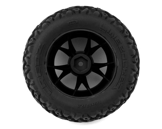 Maverick Linebacker Pre-Mounted Monster Truck Tires (Black) (2)