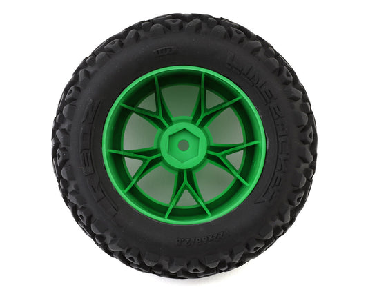 Maverick Linebacker Pre-Mounted Monster Truck Tires (Green) (2)