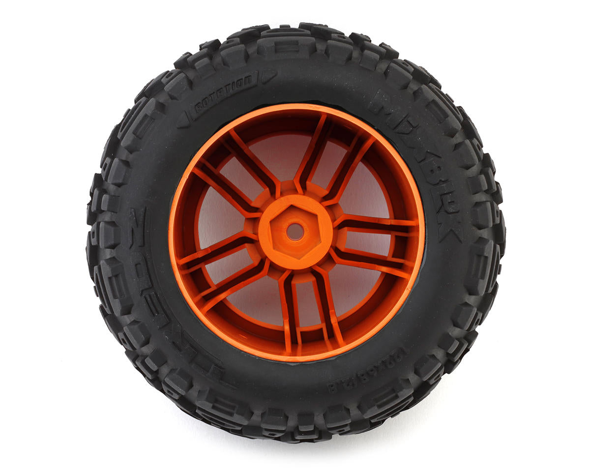 Maverick MixBlok Pre-Mounted Monster Truck Tires (Orange) (2)