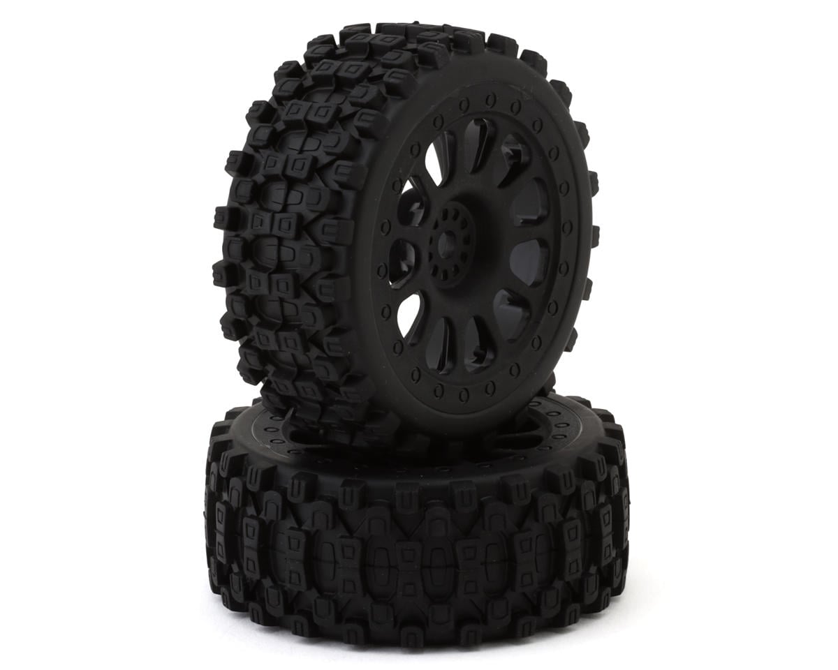 Maverick QByte XB 1/12 Pre-Mounted Buggy Tires (Black) (2) (Front/Rear)