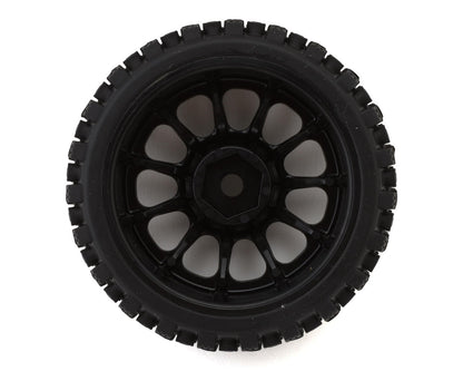 Maverick QByte XB 1/12 Pre-Mounted Buggy Tires (Black) (2) (Front/Rear)
