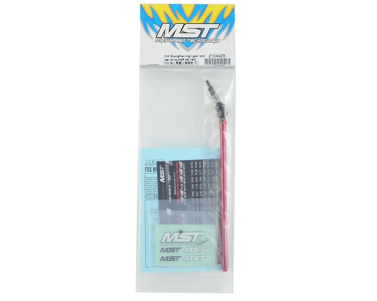 MST FXX Strengthen high gear ratio rear drive shaft set (red)