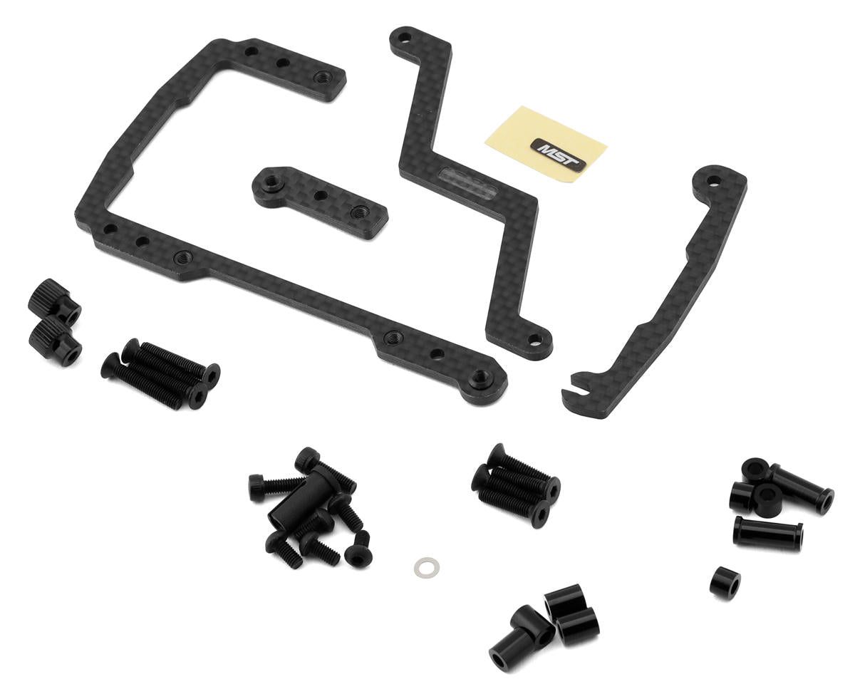 MST RMX/RRX RS Carbon Fiber Shorty Battery Holder Mount Set (Black)