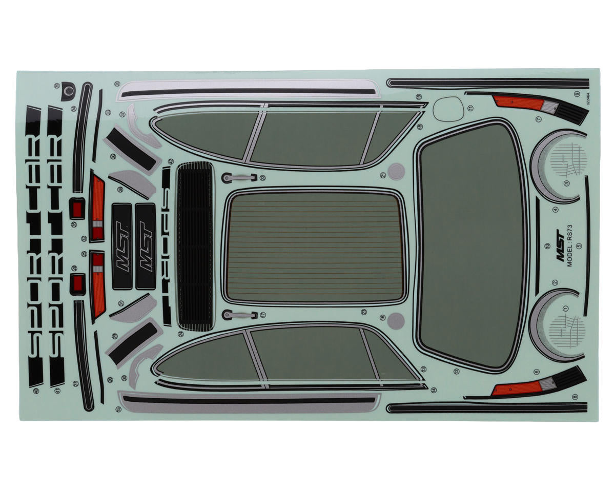 MST RS73 1/10 Drift Body (Clear) (233mm Wheelbase)