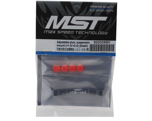 MST RMX Adjustable Aluminum Suspension Mount (+1.5/+3.0) (Black)