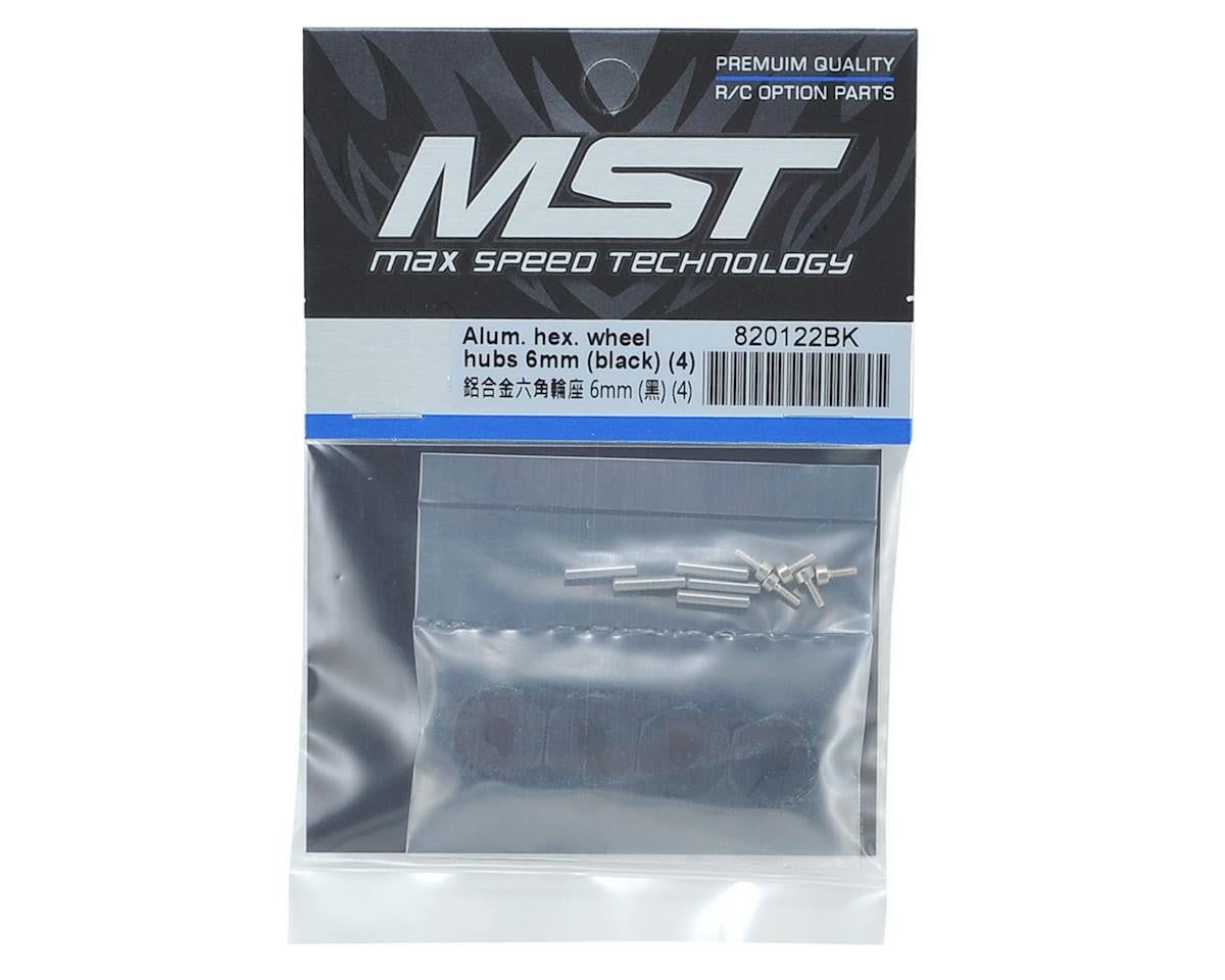 MST Aluminum Wheel Hexes (Black) (4) (6mm)