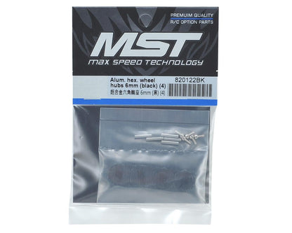 MST Aluminum Wheel Hexes (Black) (4) (6mm)