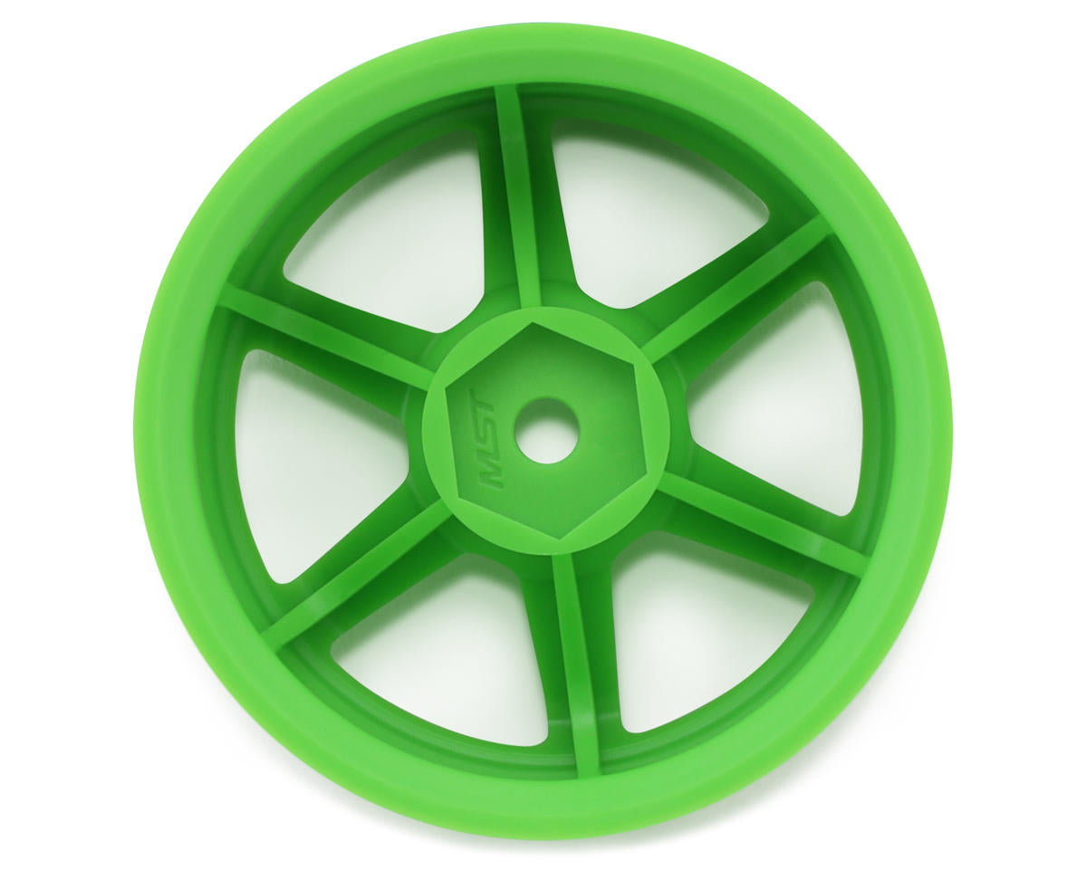 MST TE37 1/10 High Traction Drift Wheels (Green) (2) (5mm Offset)