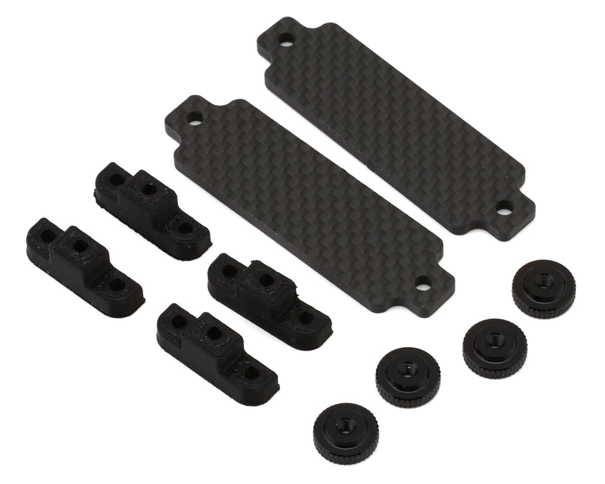 Position 1 RC F8E Carbon Fiber Battery Strap Set (Short Configuration)