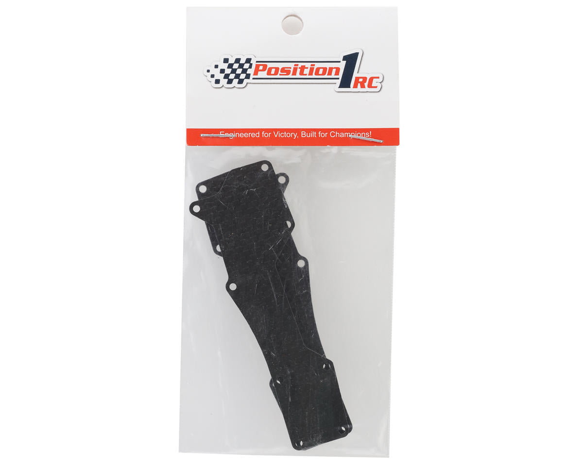 Position 1 RC HB Racing D8T Carbon Fiber Front Arm Inserts (2) (1.5mm)