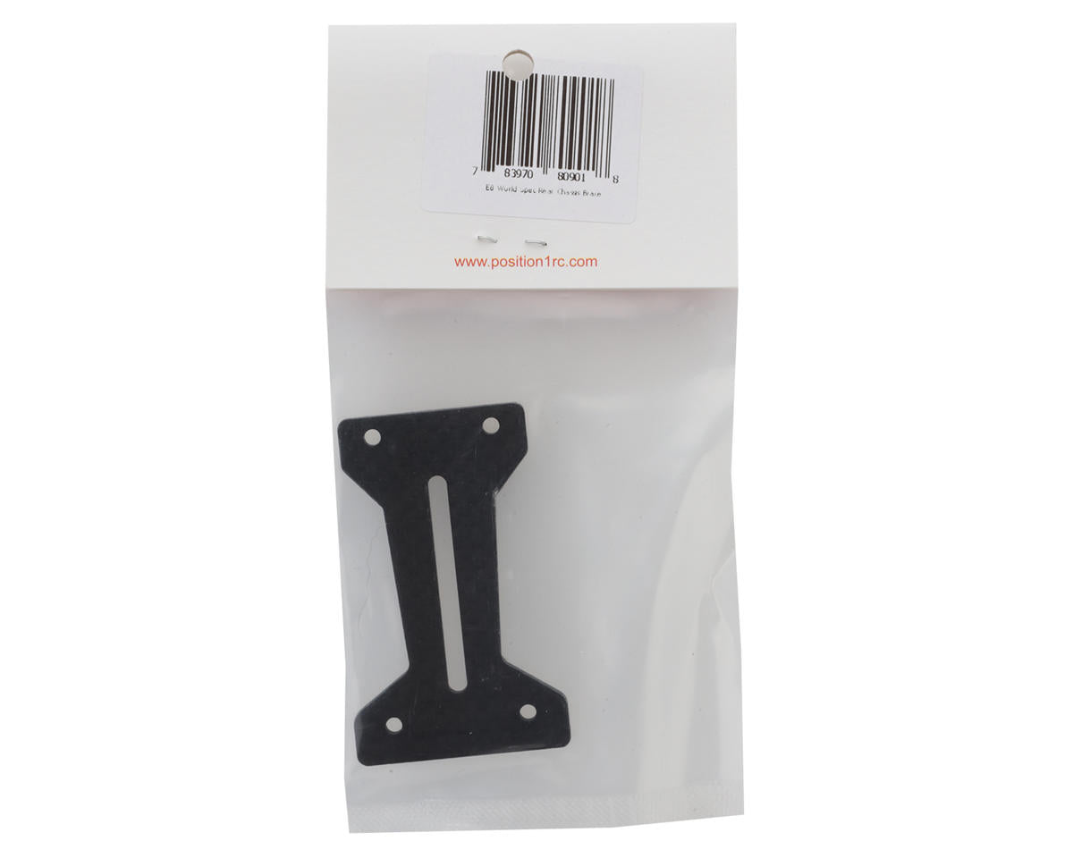 Position 1 RC E8 World Spec Carbon Fiber Rear Chassis Brace