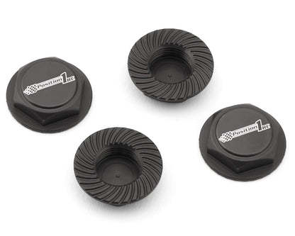 Position 1 RC Custom Laser Engraved 17mm 1/8 Serrated Wheel Nuts (Grey) (4)
