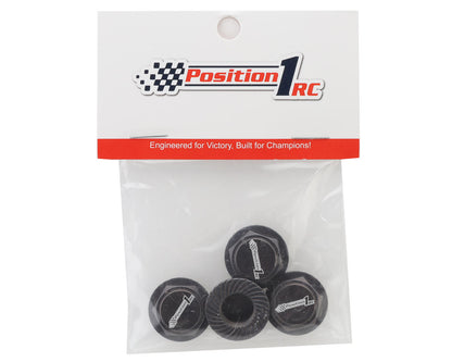 Position 1 RC Custom Laser Engraved 17mm 1/8 Serrated Wheel Nuts (Grey) (4)