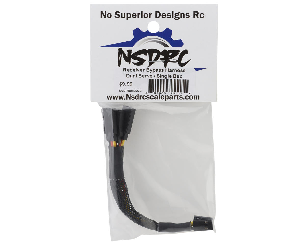 No Superior Designs RC RX Bypass Harness (Dual Servo/BEC)