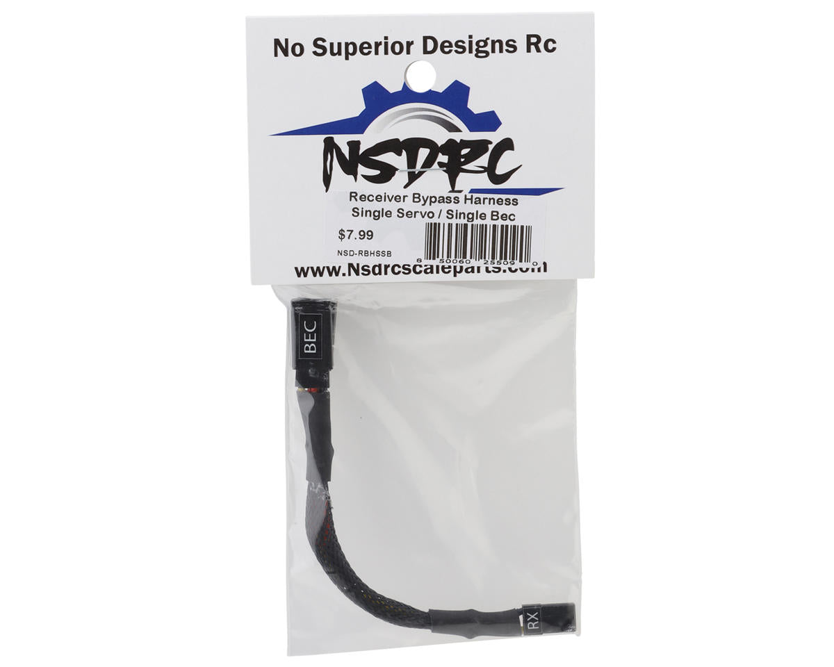 No Superior Designs RC RX Bypass Harness (Single Servo/BEC)