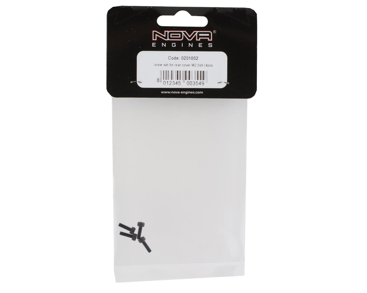 Nova Engines 2.5x8mm Rear Cover Screws (4)