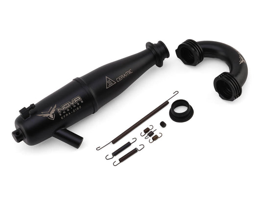 Nova Engines Kombo Off-Road Black Ceramic Coated Tuned Pipe w/Conical Manifold