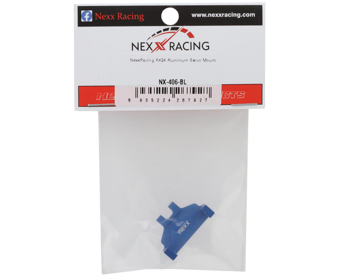 NEXX Racing AX24 Aluminum Servo Mount (Blue)
