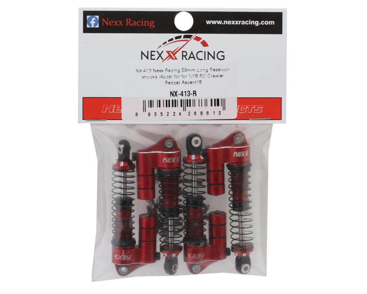 NEXX Racing Redcat Ascent-18 59mm Aluminum Oil-Filled Reservoir Shocks