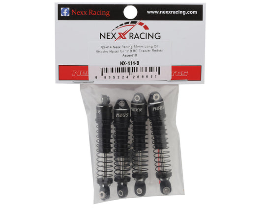 NEXX Racing Redcat Ascent18 Long Travel Aluminum Oil Shocks (Black) (4) (59mm)