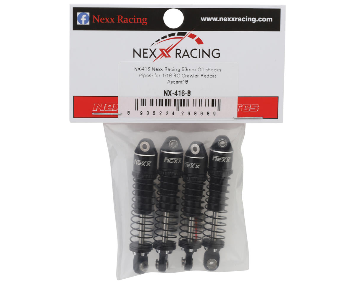 NEXX Racing Redcat Ascent18 53mm Oil-Filled Shocks (Black) (4)