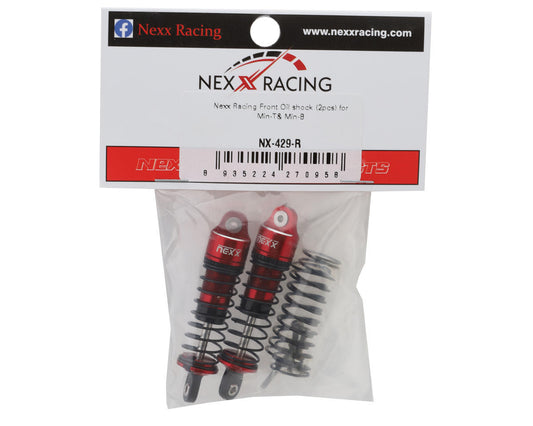 NEXX Racing Mini-B/T-2.0 Front Aluminum Oil-Filled Shocks (Red) (2)