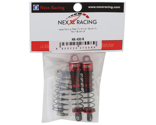 NEXX Racing Mini-B/T-2.0 Rear Aluminum Oil-Filled Shocks (Red) (2)