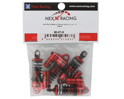 NEXX Racing Losi® NASCAR® Aluminum Oil-Filled Threaded Reservoir Shocks (Red)