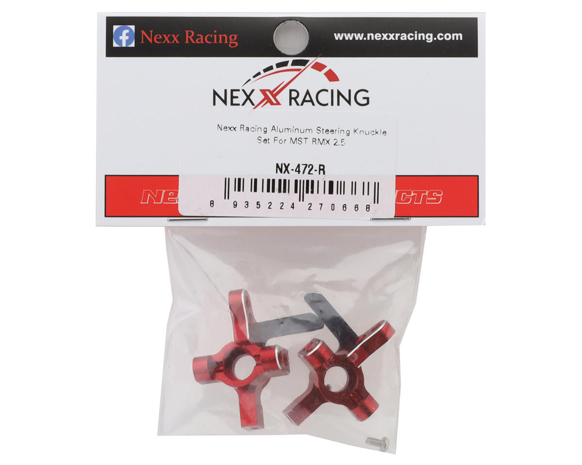 NEXX Racing MST RMX 2.5 Aluminum Steering Knuckle Set (Red) (2)